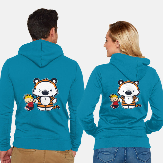 Hello Tiger-unisex zip-up sweatshirt-mikehandyart