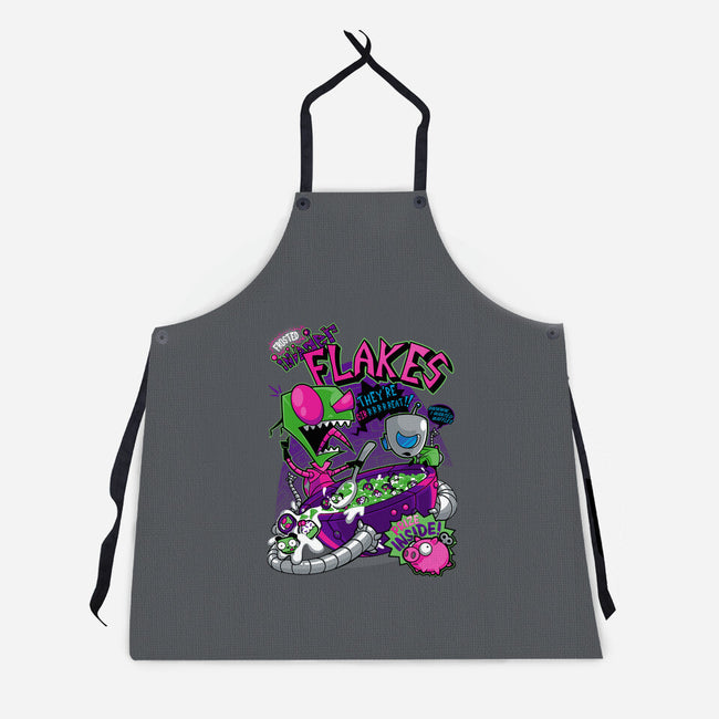 Invader Flakes-unisex kitchen apron-AtomicRocket