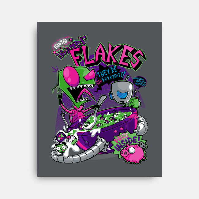 Invader Flakes-none stretched canvas-AtomicRocket