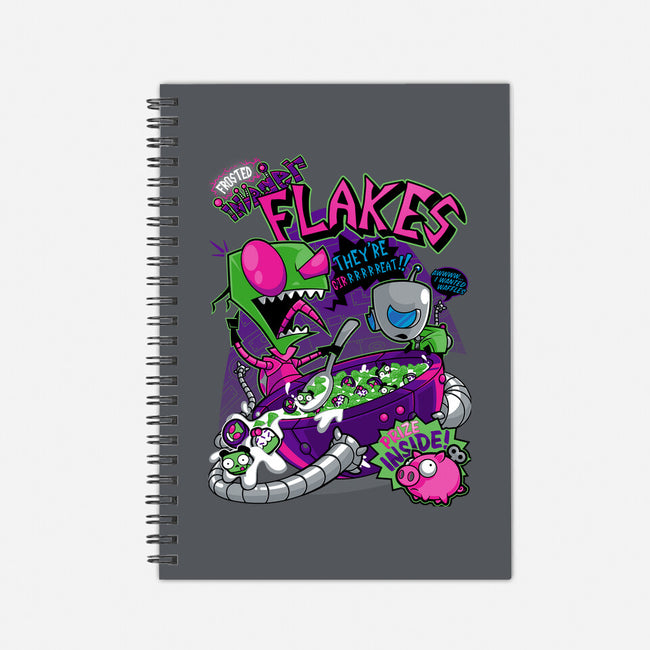 Invader Flakes-none dot grid notebook-AtomicRocket