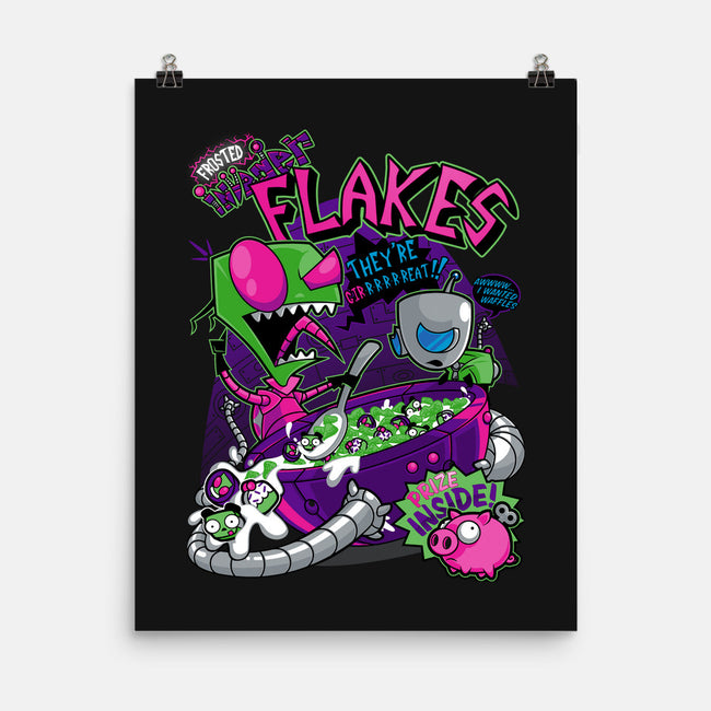 Invader Flakes-none matte poster-AtomicRocket