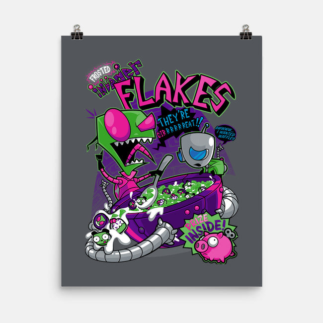 Invader Flakes-none matte poster-AtomicRocket