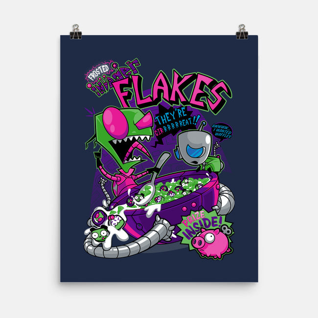 Invader Flakes-none matte poster-AtomicRocket