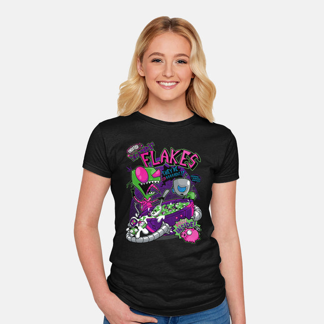 Invader Flakes-womens fitted tee-AtomicRocket
