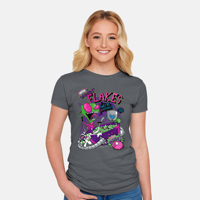 Invader Flakes-womens fitted tee-AtomicRocket