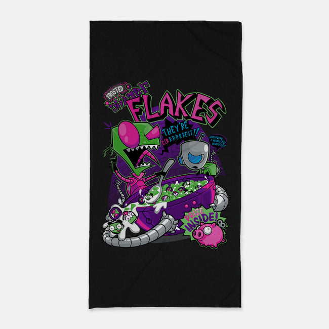 Invader Flakes-none beach towel-AtomicRocket