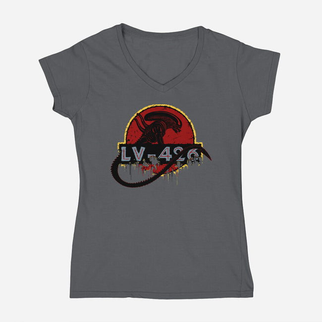 LV-426-womens v-neck tee-Crumblin' Cookie