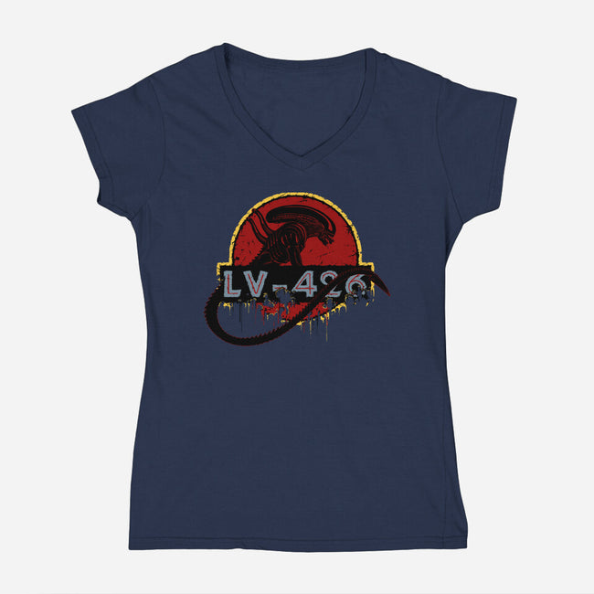 LV-426-womens v-neck tee-Crumblin' Cookie