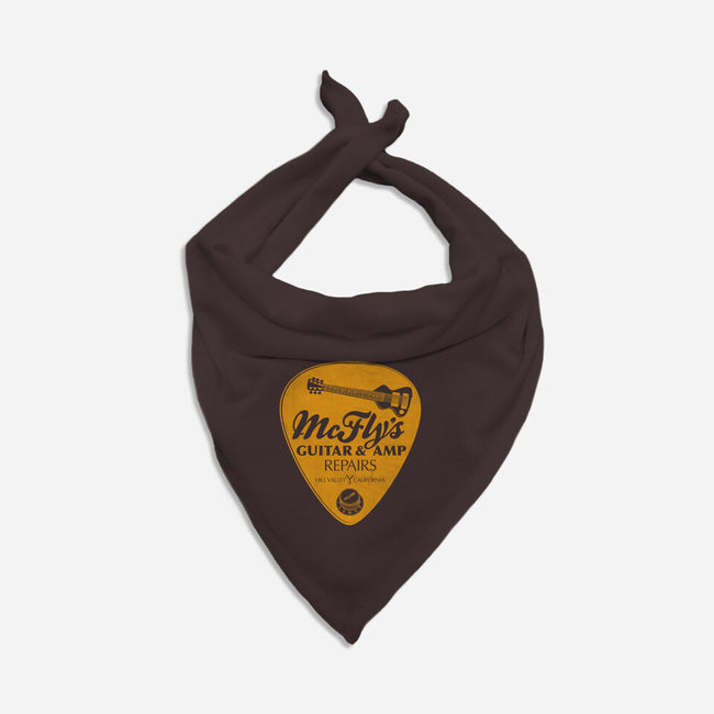 McFly's Guitar Repair-dog bandana pet collar-RubyRed
