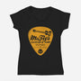 McFly's Guitar Repair-womens v-neck tee-RubyRed