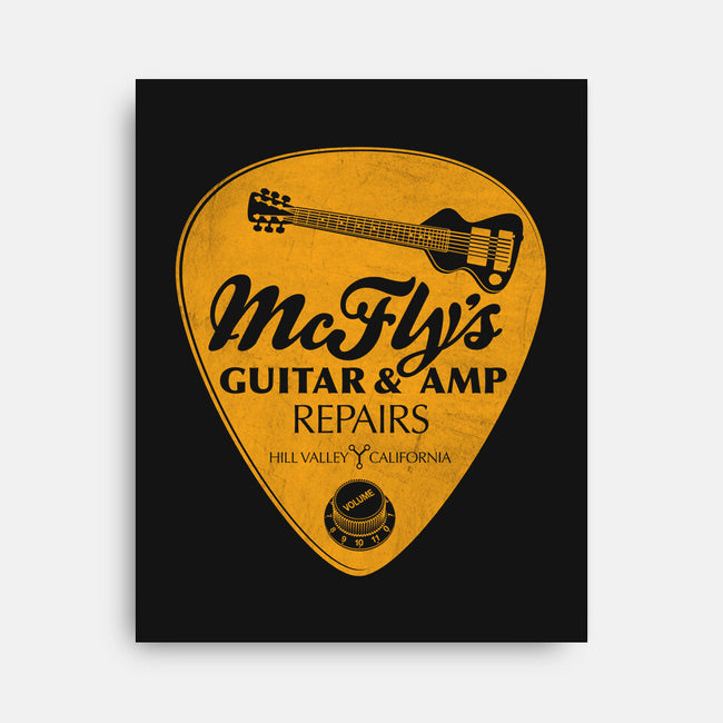 McFly's Guitar Repair-none stretched canvas-RubyRed