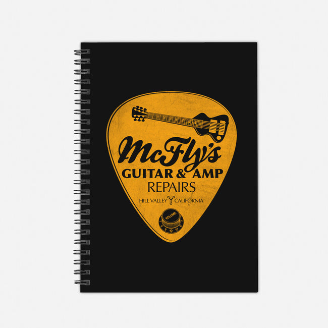 McFly's Guitar Repair-none dot grid notebook-RubyRed