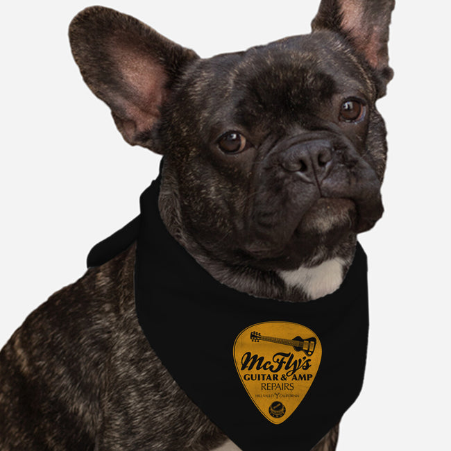 McFly's Guitar Repair-dog bandana pet collar-RubyRed
