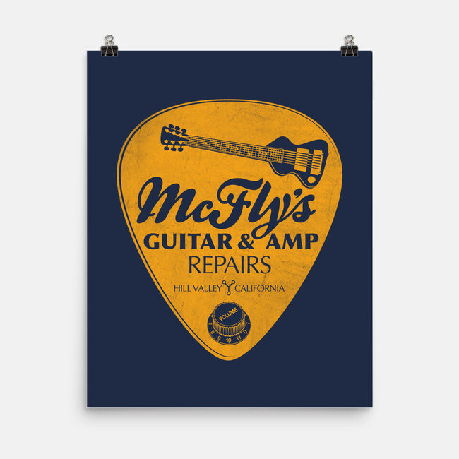 McFly's Guitar Repair-none matte poster-RubyRed