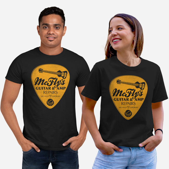 McFly's Guitar Repair-unisex basic tee-RubyRed