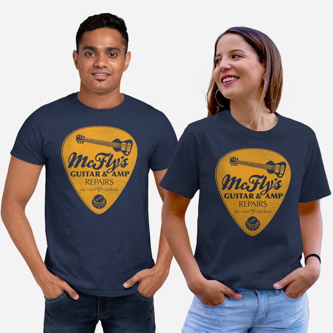 McFly's Guitar Repair-unisex basic tee-RubyRed