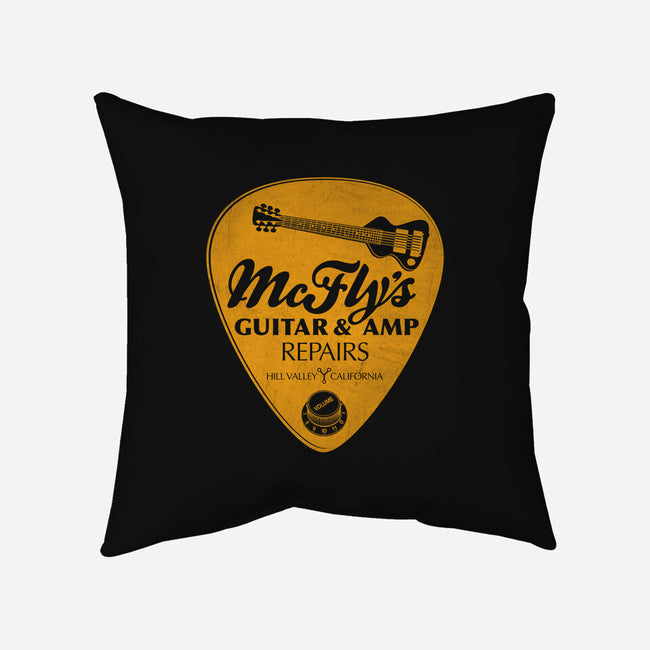 McFly's Guitar Repair-none non-removable cover w insert throw pillow-RubyRed