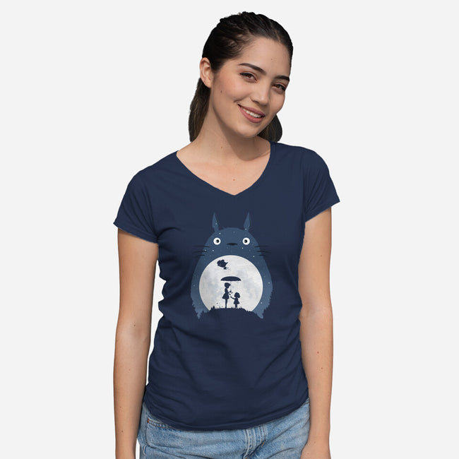Moonlight Flight-womens v-neck tee-Coconut_Design