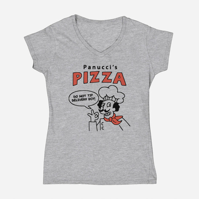 Panucci's Pizza-womens v-neck tee-BlackJack-AD