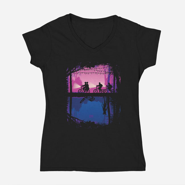 Parallel Worlds-womens v-neck tee-Donnie