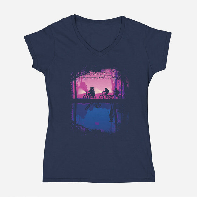 Parallel Worlds-womens v-neck tee-Donnie