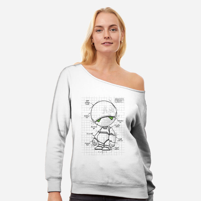 Paranoid Android Project-womens off shoulder sweatshirt-ducfrench
