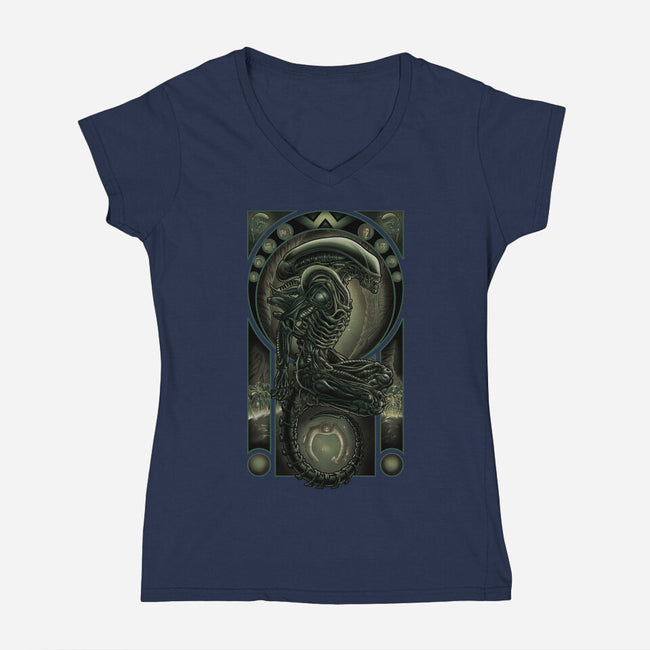 Parasite-womens v-neck tee-saqman