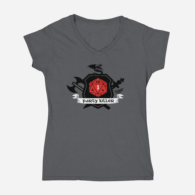 Party Killer-womens v-neck tee-mysteryof