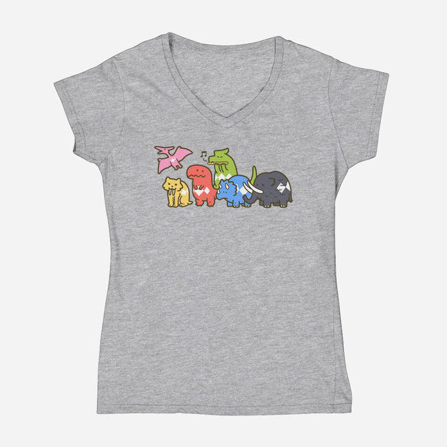 Pet Dinosaurs!-womens v-neck tee-Oktobear