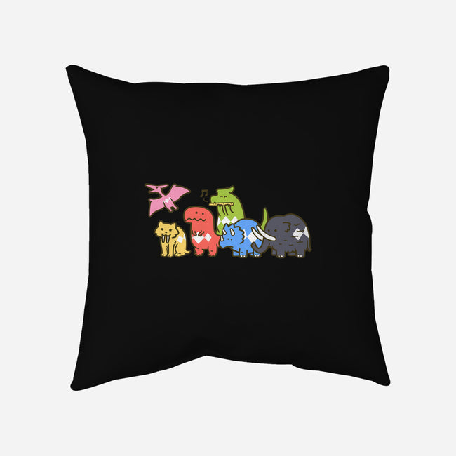 Pet Dinosaurs!-none removable cover w insert throw pillow-Oktobear