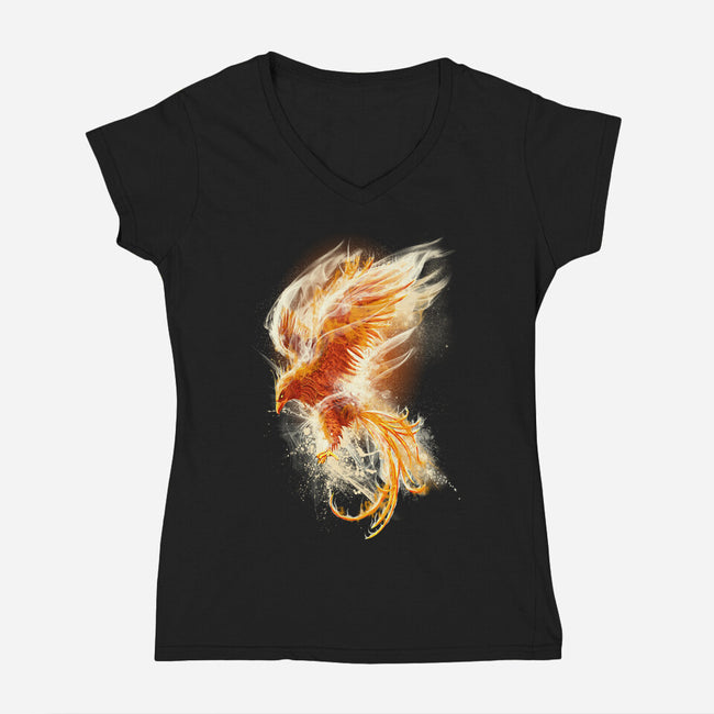 Phoenix Reborn-womens v-neck tee-alnavasord
