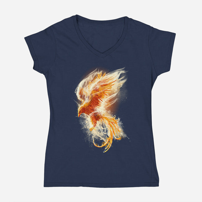 Phoenix Reborn-womens v-neck tee-alnavasord