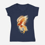 Phoenix Reborn-womens v-neck tee-alnavasord