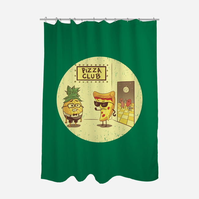 Pizza Club-none polyester shower curtain-Hootbrush