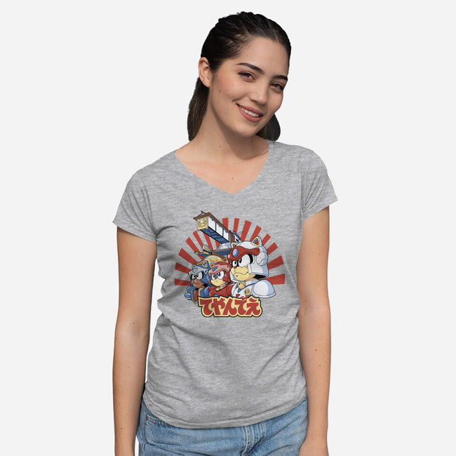 Pizza Is My Middle Name-womens v-neck tee-Skullpy