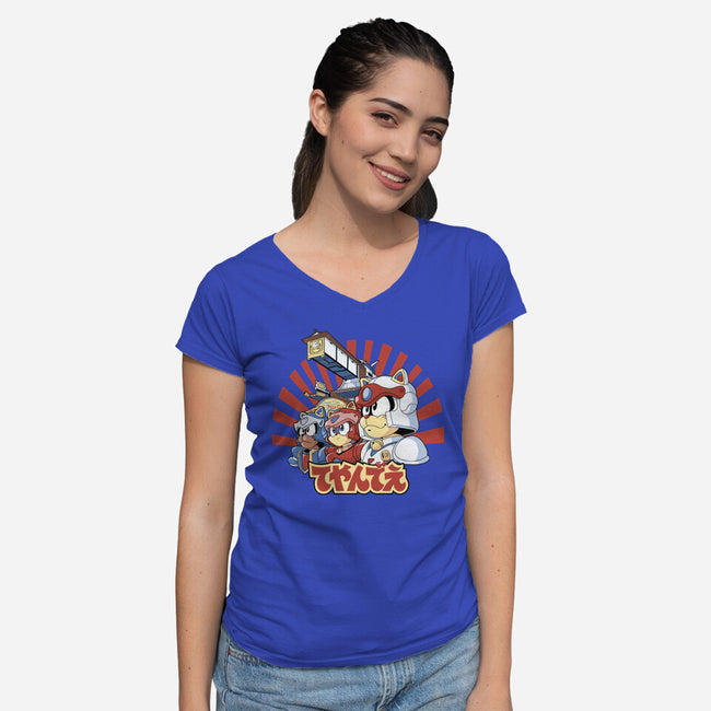Pizza Is My Middle Name-womens v-neck tee-Skullpy