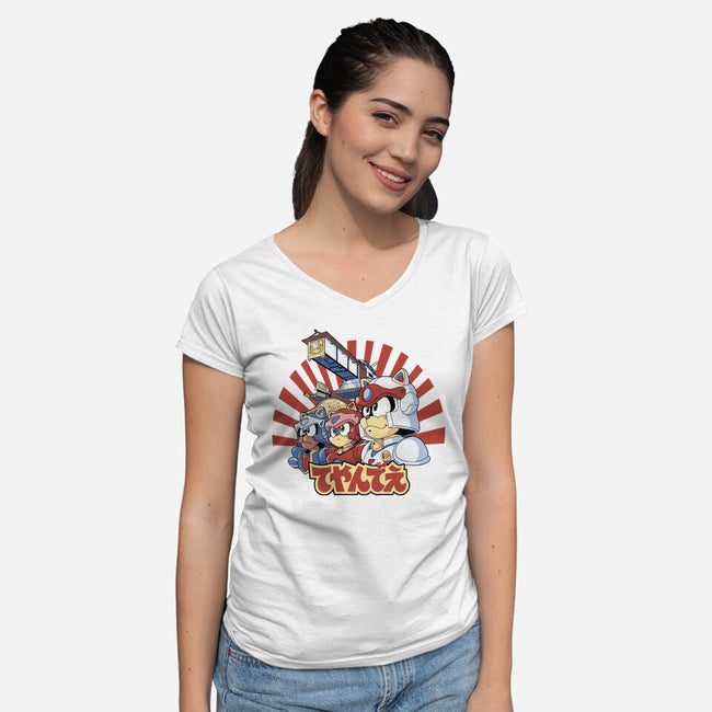 Pizza Is My Middle Name-womens v-neck tee-Skullpy
