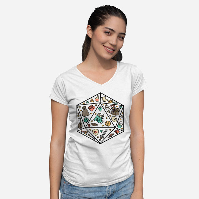 Play The Roll-womens v-neck tee-Beware_1984