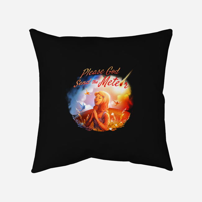 Please God Send the Meteor-none removable cover w insert throw pillow-tobefonseca