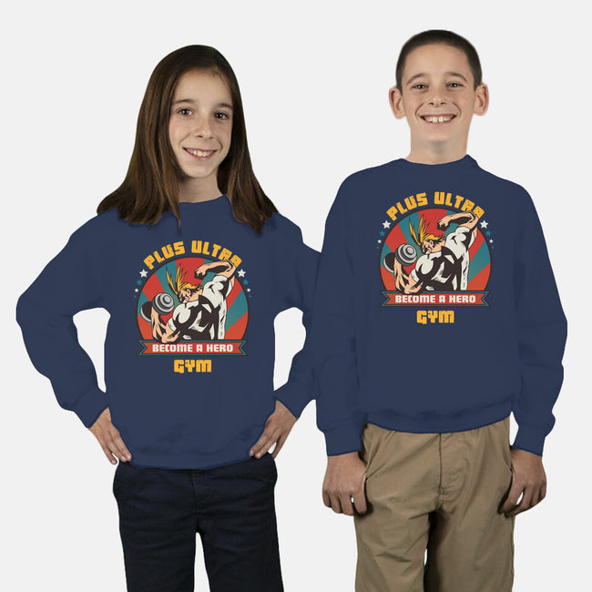 Plus Ultra Gym-youth crew neck sweatshirt-Coconut_Design