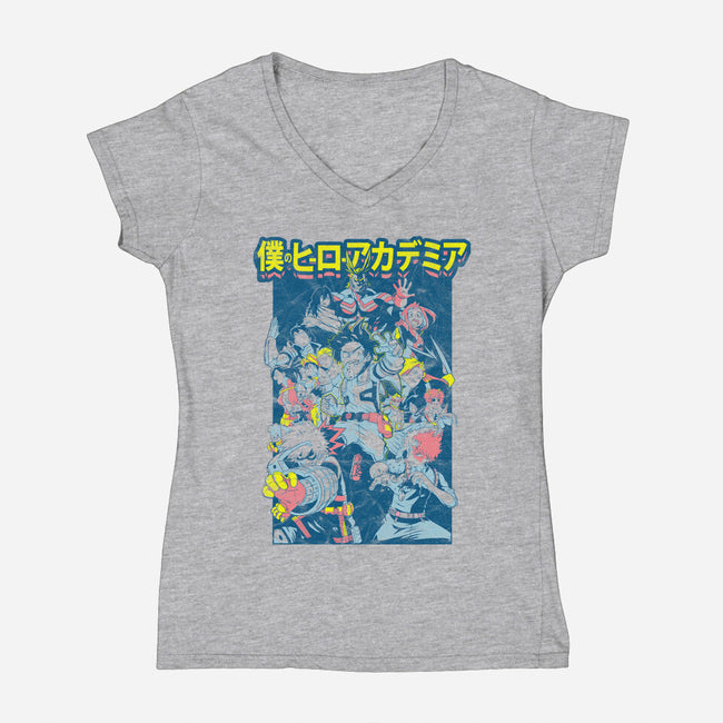 Plus Ultra Manga-womens v-neck tee-logancarroll