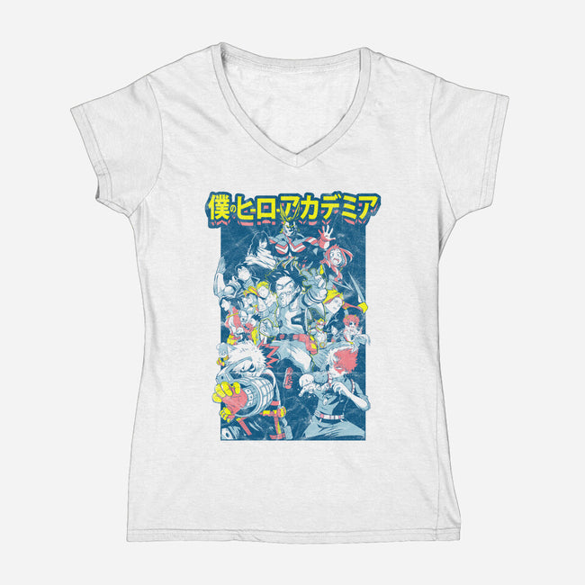 Plus Ultra Manga-womens v-neck tee-logancarroll