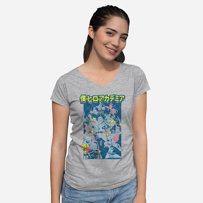 Plus Ultra Manga-womens v-neck tee-logancarroll