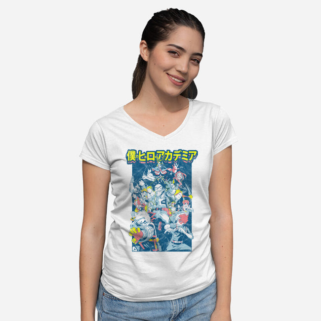 Plus Ultra Manga-womens v-neck tee-logancarroll