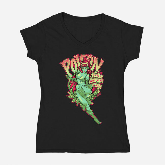 Poison Never Tasted So Sweet-womens v-neck tee-CupidsArt