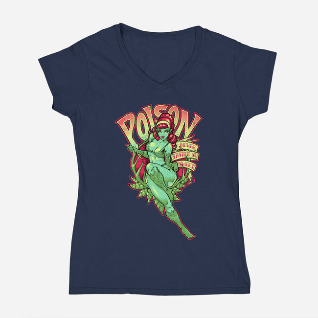 Poison Never Tasted So Sweet-womens v-neck tee-CupidsArt