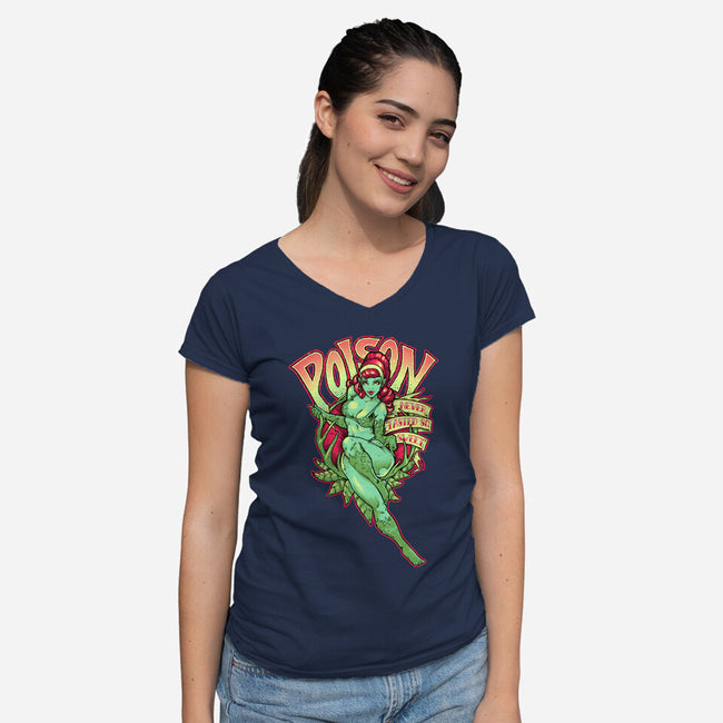 Poison Never Tasted So Sweet-womens v-neck tee-CupidsArt
