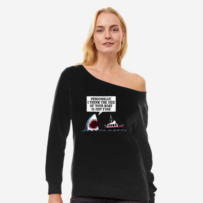 Polite Jaws-womens off shoulder sweatshirt-DinoMike