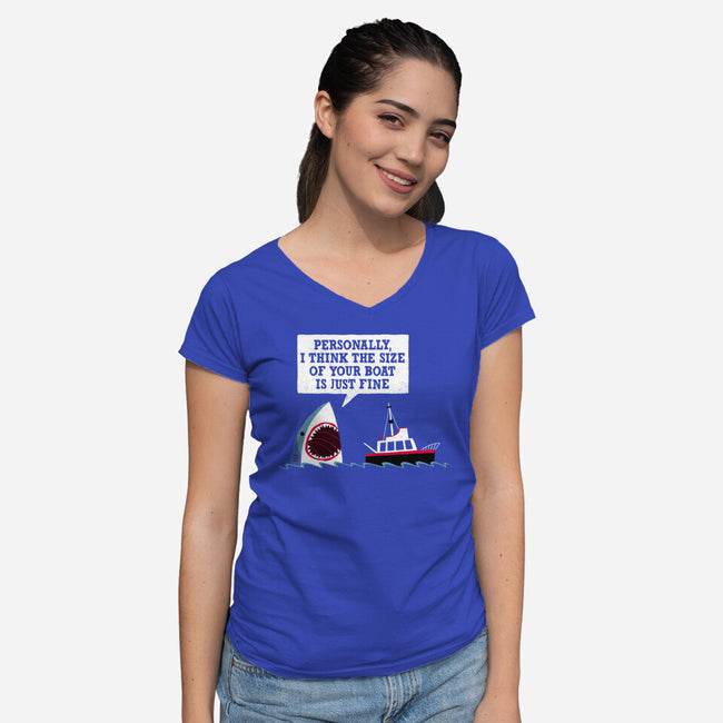 Polite Jaws-womens v-neck tee-DinoMike