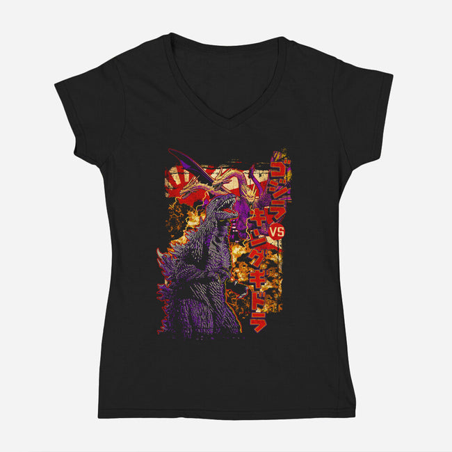 Pop Versus-womens v-neck tee-cs3ink